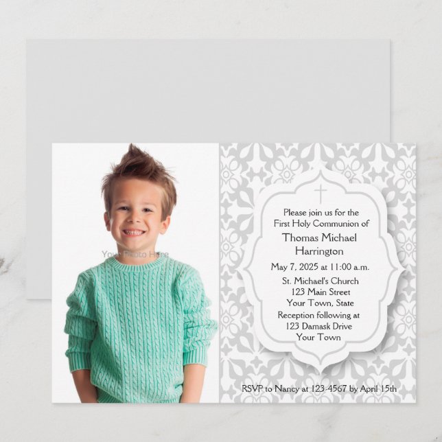 Spirituelle Graumaaske, Foto Einladung (Vorne/Hinten)