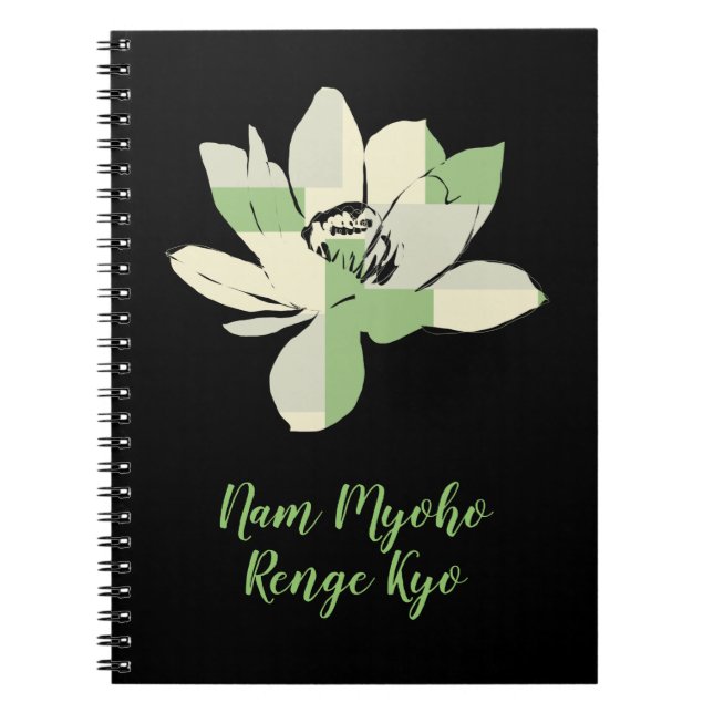 Spirituelle Green Lotus Blume Nam Myoho Renge Kyo Notizblock (Vorderseite)