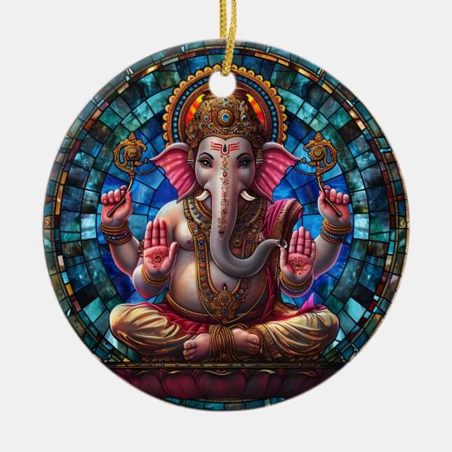 Spirituelle Hindus Deity Ganesha Religious Hindu G Keramik Ornament (Vorne)