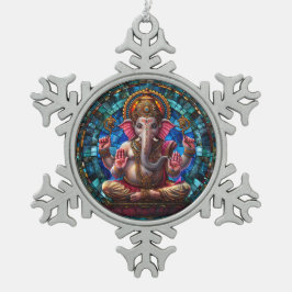 Spirituelle Hindus Deity Ganesha Religious Hindu G Schneeflocken Zinn-Ornament