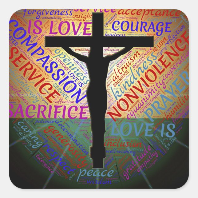 spirituelle Inspirationskleber Quadratischer Aufkleber (Vorderseite)