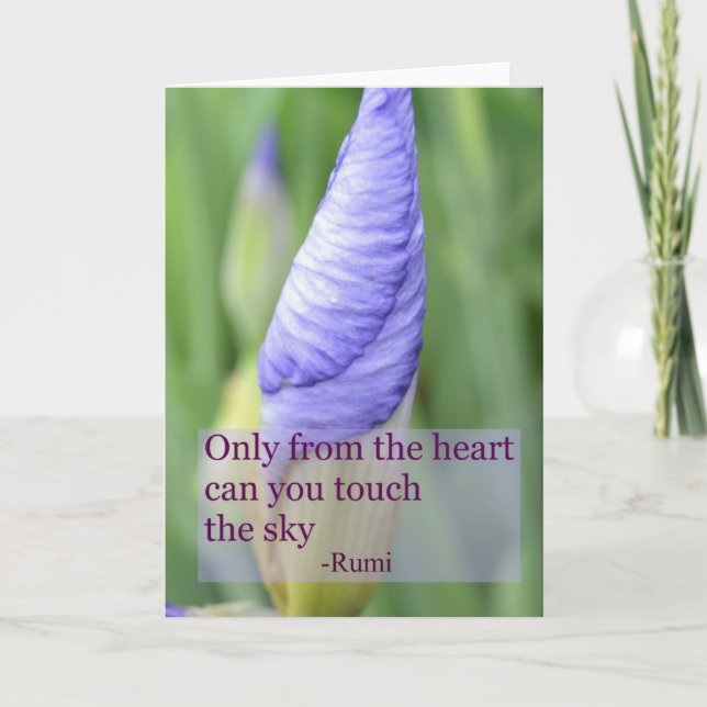 Spirituelle Iris Inspiration Rumi Quote Card Karte (Vorderseite)