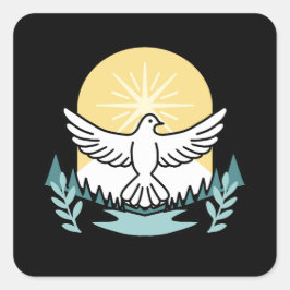 Spirituelle Kraft in Gott - Christlich Quadratischer Aufkleber