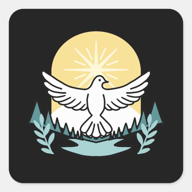 Spirituelle Kraft in Gott - Christlich Quadratischer Aufkleber (Vorderseite)