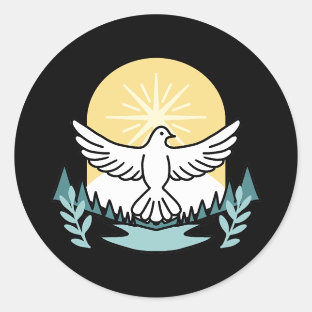 Spirituelle Kraft in Gott - Christlich Runder Aufkleber (Vorderseite)