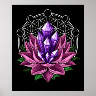 Spirituelle Kristalle Lotus Poster
