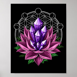 Spirituelle Kristalle Lotus Poster