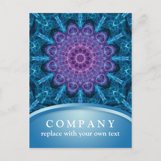 Spirituelle Lila Blume Mandala Postkarte (Vorderseite)
