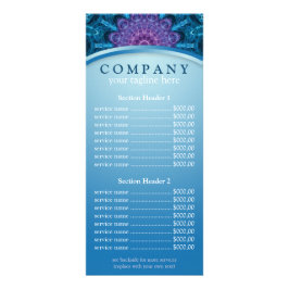 Spirituelle Lila Blume Mandala Preisliste Werbekarte