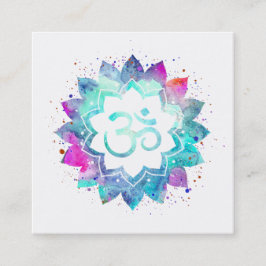 *~* Spirituelle Lotus Blume Mandala Om Om Symbol Quadratische Visitenkarte