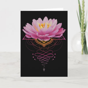 Spirituelle Lotusblume Unalome Zen Meditation Yoga Karte