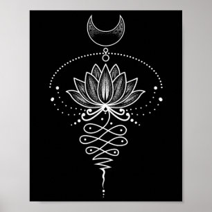 Spirituelle Lotusblume Unalome Zen Meditation Yoga Poster