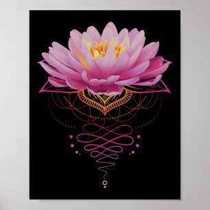 Spirituelle Lotusblume Unalome Zen Meditation Yoga Poster