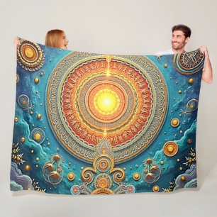 Spirituelle Mandala Art Fleecedecke