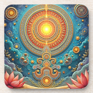 Spirituelle Mandala Art Getränkeuntersetzer