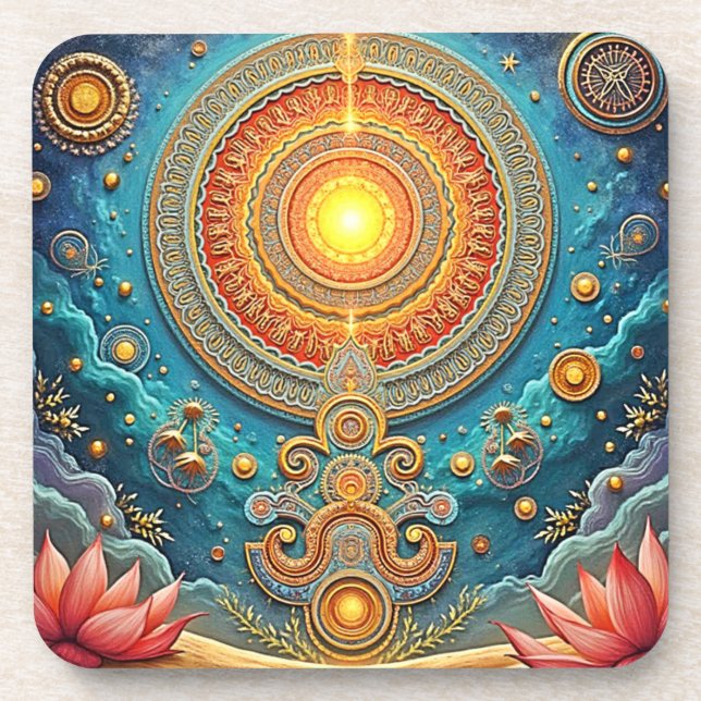 Spirituelle Mandala Art Getränkeuntersetzer (Vorderseite)