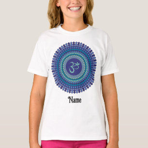Spirituelle Mandala Om Lila Aqua Blau individuell  T-Shirt