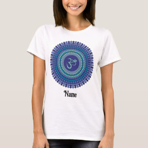 Spirituelle Mandala Om Lila Aqua Blau individuell  T-Shirt