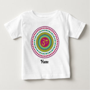 Spirituelle Mandala Om Symbol Rosa Grün individuel Baby T-shirt
