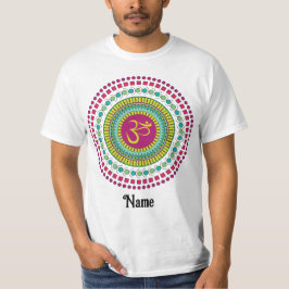 Spirituelle Mandala Om Symbol Rosa Grün individuel T-Shirt