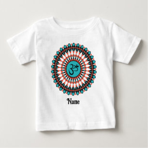 Spirituelle Mandala Om Symbol Türkis individuell a Baby T-shirt