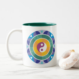 Spirituelle Mandala Rainbow Colors Chinese Yin Yan Zweifarbige Tasse