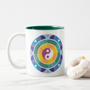 Spirituelle Mandala Rainbow Colors Chinese Yin Yan Zweifarbige Tasse