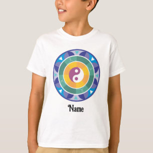 Spirituelle Mandala-Regenbogenfarbe Chinesisch ang T-Shirt