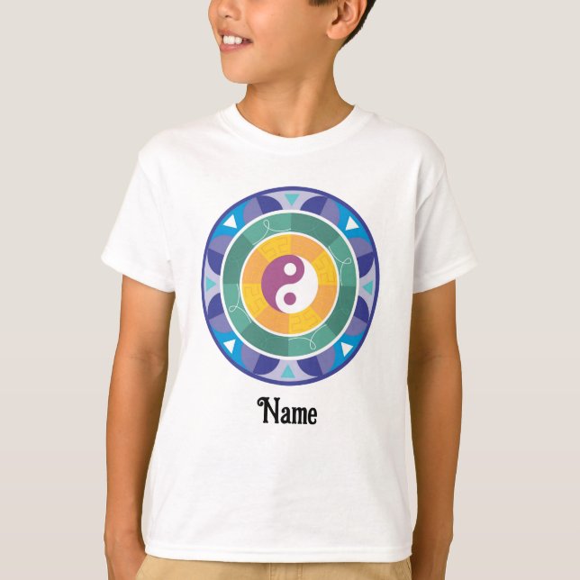 Spirituelle Mandala-Regenbogenfarbe Chinesisch ang T-Shirt (Vorderseite)