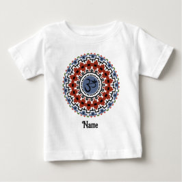 Spirituelle Mandala Yoga Om Rust Blau individuell  Baby T-shirt
