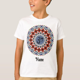 Spirituelle Mandala Yoga Om Rust Blau individuell  T-Shirt