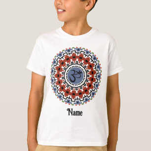 Spirituelle Mandala Yoga Om Rust Blau individuell T-Shirt