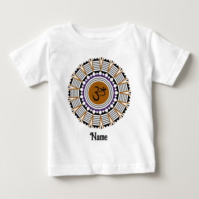Spirituelle Mandala Yoga Om Symbol Lila angepasst Baby T-shirt (Vorderseite)