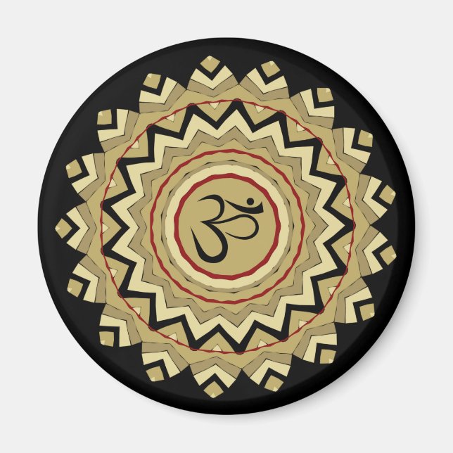 Spirituelle Mandala Yoga Om Symbol Retro Geometric Magnet (Vorne)