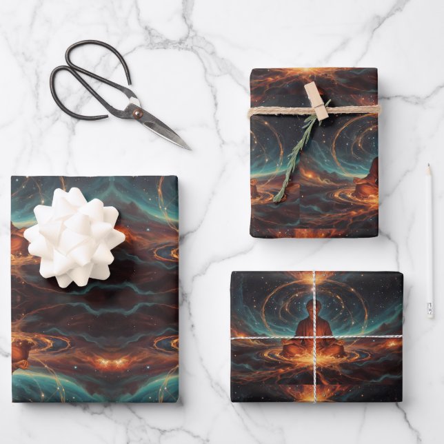 Spirituelle Meditation Geschenkpapier Set (Vorderseite)