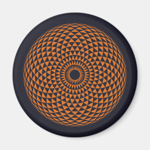 Spirituelle Orange Gray Mandala Geometrische Vekto Magnet