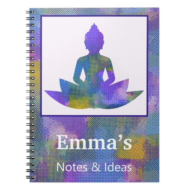 Spirituelle Pastel Half Lotus Yoga Personal Notebo Notizblock (Vorderseite)