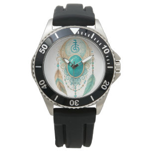 Spirituelle Reiki-Uhr mit Türkis-Edelstein & Sei H Armbanduhr