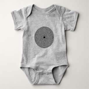 Spirituelle Schwarz-weiße Mandala Geometrische Kun Baby Strampler
