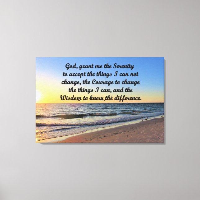 SPIRITUELLE SERENITY PRAYER LEINWAND WALL ART (Vorderseite)