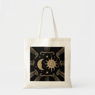 Spirituelle, Sonne und Mond tot bag Design. Tragetasche