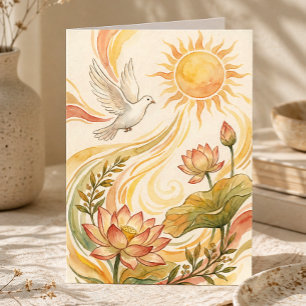 Spirituelle Sonnenlicht-Kunst Dove & Lotus Heilu Karte