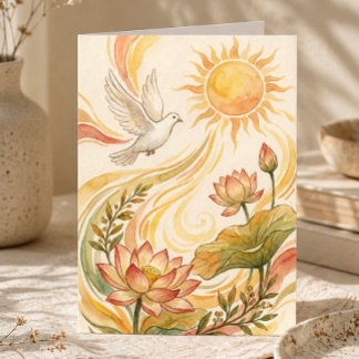 Spirituelle Sonnenlicht-Kunst | Dove & Lotus Heilu Karte