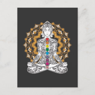 Spirituelle Tattooed Girl Yoga Postkarte