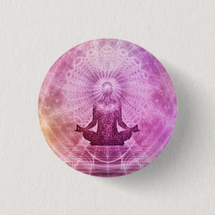 Spirituelle Yoga Meditation Zen Farblich Button