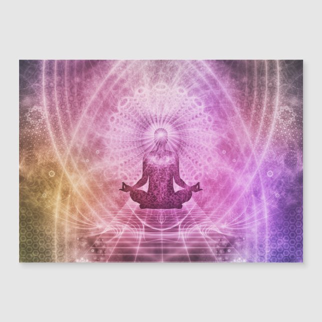 Spirituelle Yoga Meditation Zen Farblich Magnetkarte (Vorderseite)