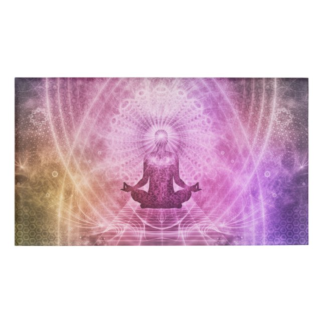 Spirituelle Yoga Meditation Zen Farblich Namenschild (Vorderseite)