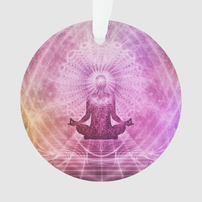 Spirituelle Yoga Meditation Zen Farblich Ornament (Vorderseite)