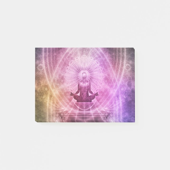 Spirituelle Yoga Meditation Zen Farblich Post-it Klebezettel (Vorderseite)
