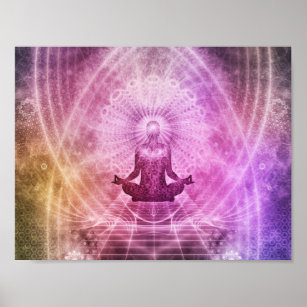 Spirituelle Yoga Meditation Zen Farblich Poster
